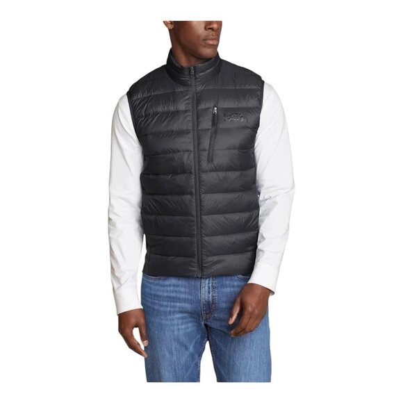 Eddie Bauer Men's Down 550 Thin Puffer Vest Black Size L - Picture 1 of 11